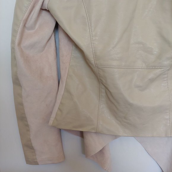 BlankNYC tan faux suede/faux leataher a-symmetrical zip jacket Medium - Picture 11 of 15